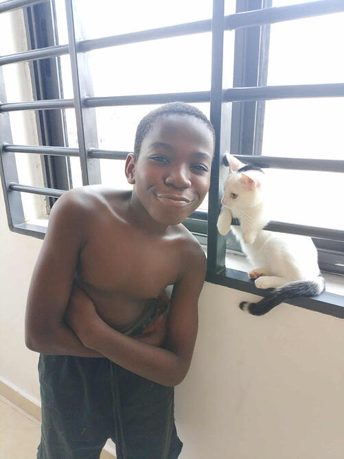 Christian and his cat Christian and his cat